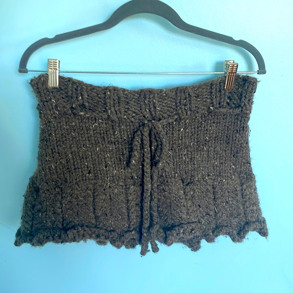 Wool mini skirt